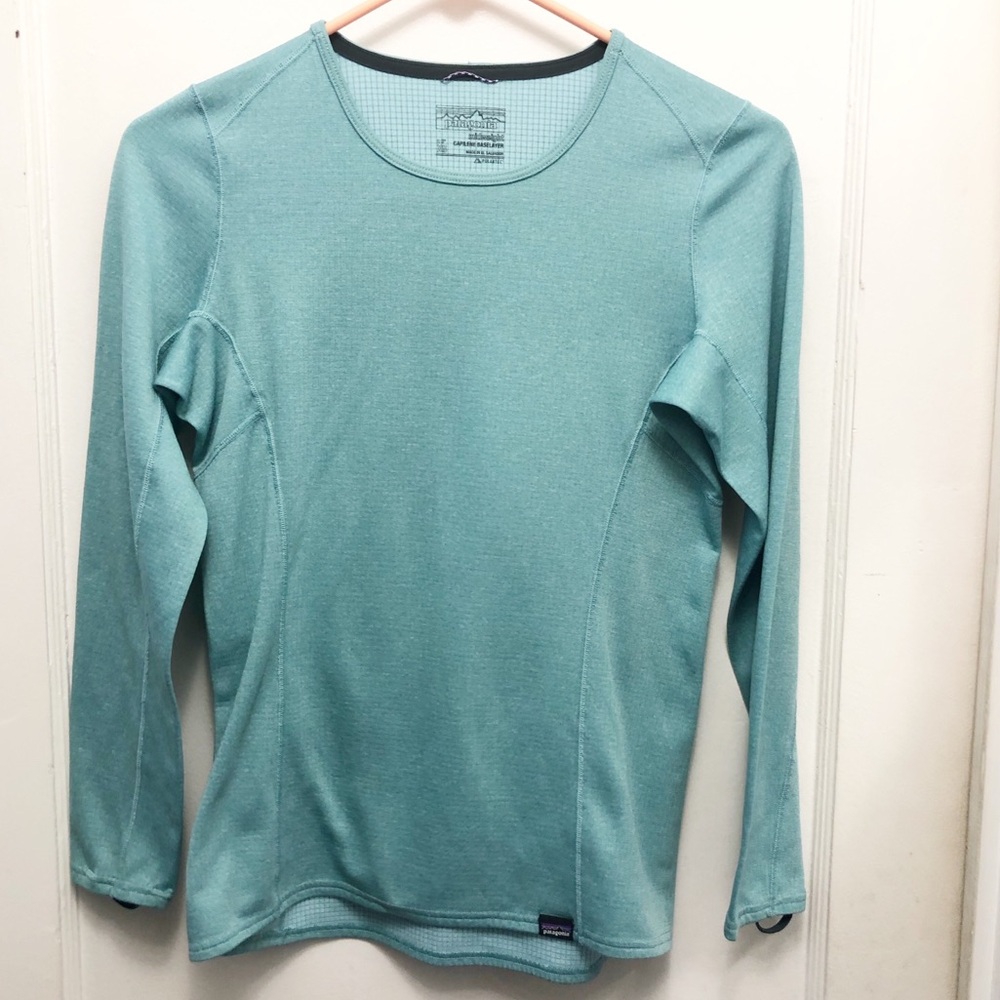 Patagonia Midweight Capilene Base-layer Color Aqua Blue Pullover Size XS